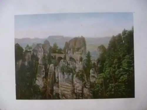 2 kol. Fotos Photochrom Sächsische Schweiz Lilenstein Bastei um 1895