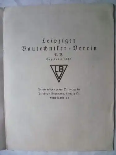 Leipziger Bautechniker-Verein 47. Herrenabend Gestaltung Jupp Olbertz