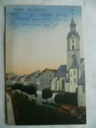 AK Meerane Blick auf die Kirche