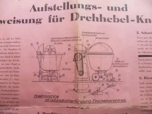 Aufstellungs- und Betriebsanweisung Drehhebe-Knetmaschine Fleischerei