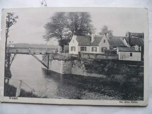 Ak Wesel am Niederrhein, Am alten Hafen