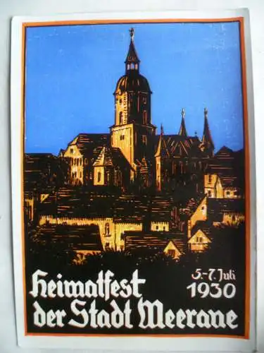 Künstler-AK Fr. Baum Heimatfest der Stadt Meerane 5.-7. Juli 1930