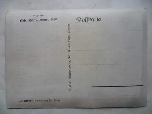 Künstler-AK Fr. Baum Heimatfest der Stadt Meerane 5.-7. Juli 1930