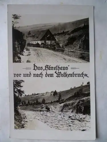 Foto-AK Johanngeorgenstadt Das Hänelhaus Hochwasser
