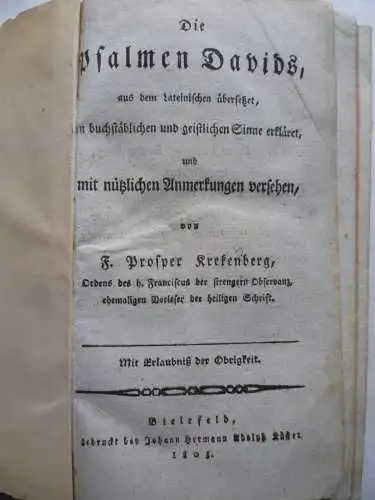 Krekenberg, Die Psalmen Davids, Bielefeld 1805