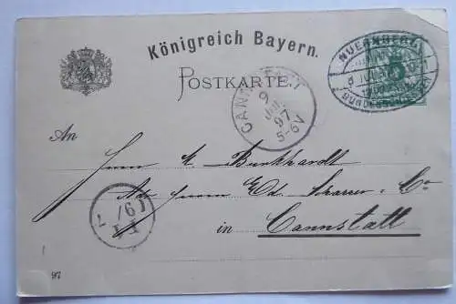 Litho-AK Ganzsache XII.Deutsches Bundesschießen Nürnberg 1897 m. SSt