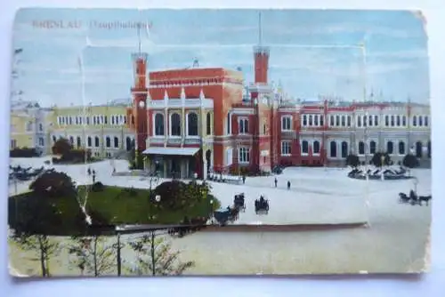 AK Breslau Hauptbahnhof mit Ansichten-Leporello