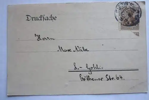 Postkarte Leipzig Naturforschende Gesellschaft Einladung 1914