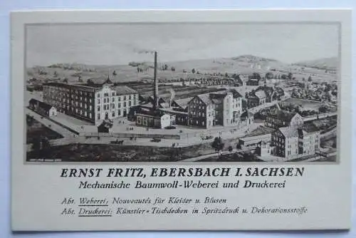 AK Ebersbach Sa. Mechanische Weberei Ernst Fritz Fabrikansicht