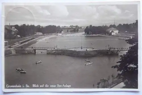 AK Großenhain Blick auf die neue Seeanlage