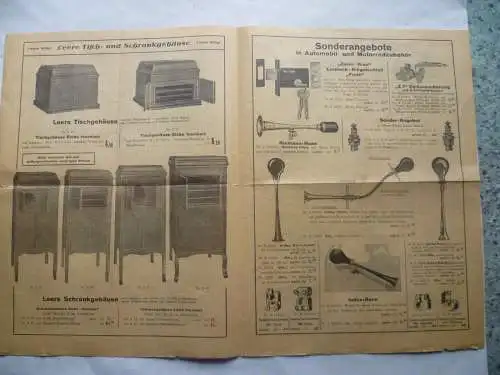 Werbeblatt Bernhard Wedler Breslau Rundfunkartiel