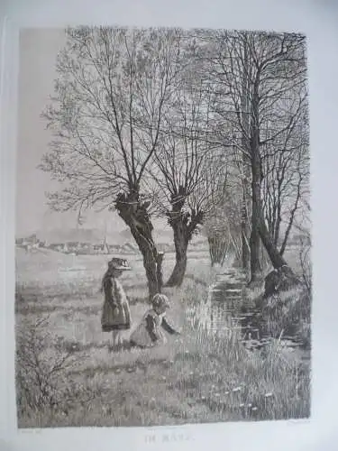 Im März ORadierung K. Starke 1897 Kunstverein Dresden