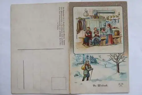 Anton Günther 2 versch. Liedkarten Nr. 9 Da Uf'nbank Doppelkarte / Da Ufenbank