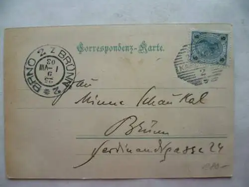 Eigenhändige Postkarte von Richard Schaukal an Tochter Minna 1903