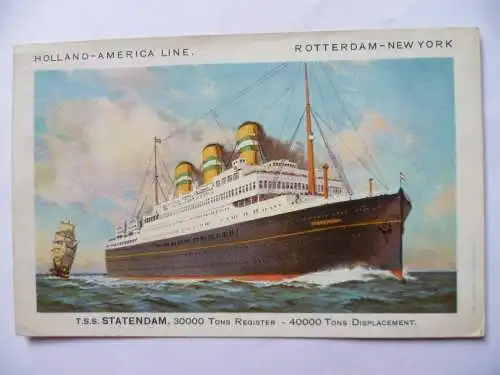 AK T.S.S. Statendam Holland-America-Linie Rotterdam-New York