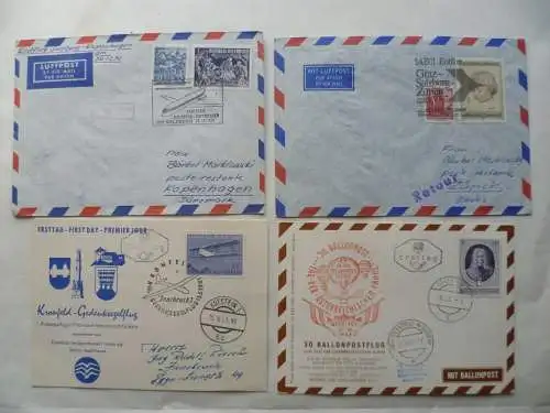 Österreich 15 Erstflug-Briefe 1970/71 + 3 weitere Belege Segel/Ballon/Rakete