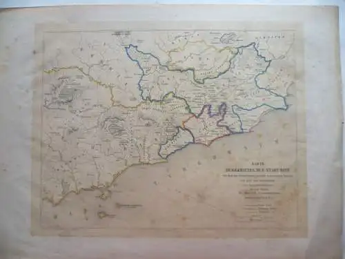 3 historische Landkarten Italien / Mittelmeer um 1850