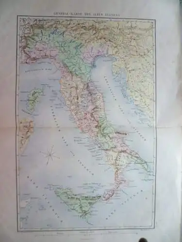 3 historische Landkarten Italien / Mittelmeer um 1850