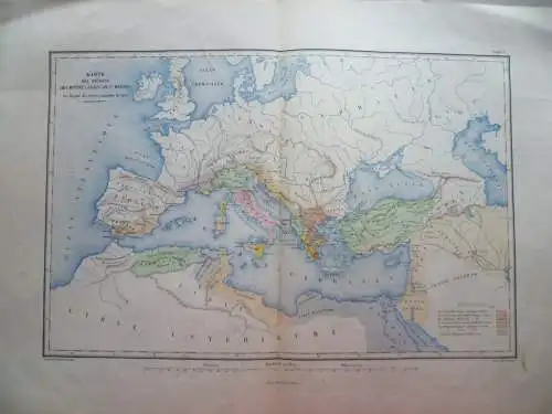 3 historische Landkarten Italien / Mittelmeer um 1850