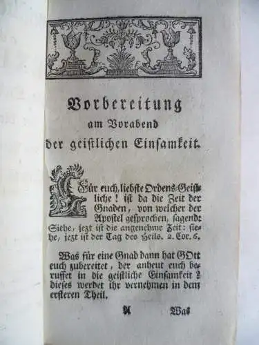 Uraltes Andachtsbuch für Ordensgeistliche 1768 Lafitau