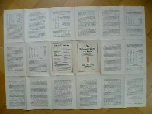 Die Kolonialreiche der Erde Landkarte mit Text 1940
