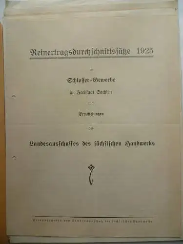 Großes Konvolut Schlosser-Innung Deutschland + Sachsen 1925-27