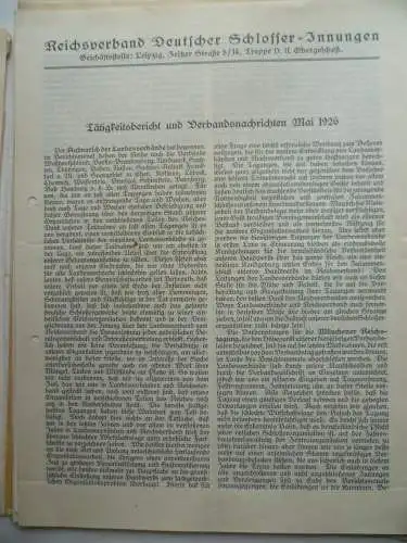 Großes Konvolut Schlosser-Innung Deutschland + Sachsen 1925-27