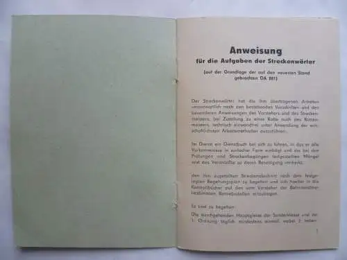 Eisenbahn Anweisung für die Aufgaben der Streckenwärter