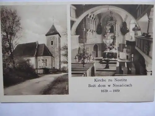 AK Kirche Nostitz Jubiläum 1929