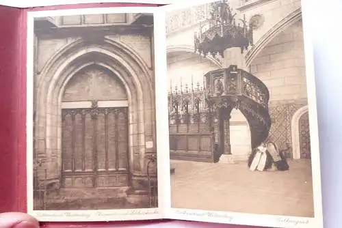 Erinnerung an die Lutherstadt Wittenberg. Postkartenleporello 12 Kupfertiefdruck