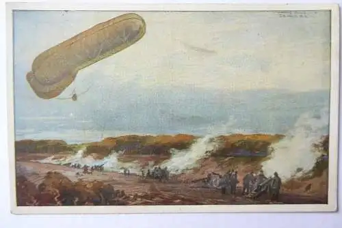 5 Künstler-AK Zeppelin Deutscher Luftflotten-Verein 1917
