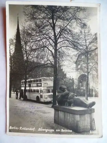 AK Berlin-Zehendorf Bärengruppe am Rathaus