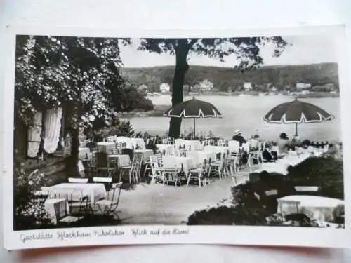 AK Berlin Wannsee Gaststätte Blockhaus Nikolskoe