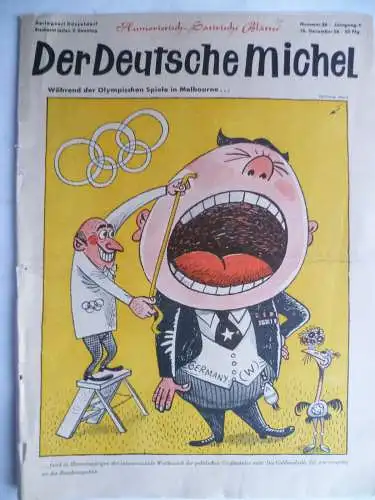 Der Deutsche Michel Humoristisch-satirische Blätter 3 Ausgaben 1955-57