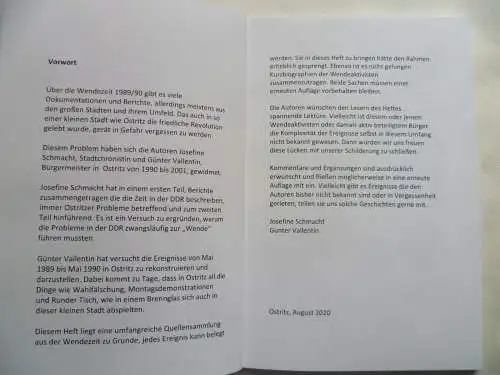 Broschüre Die friedliche Revolution in Ostritz 1989