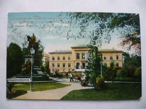 AK Kiel Universität und Kaiser-Wilhelm-Denkmal