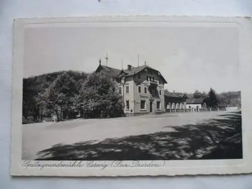 AK Coswig Bez. Dresden Spitzgrundmühle von der Straße
