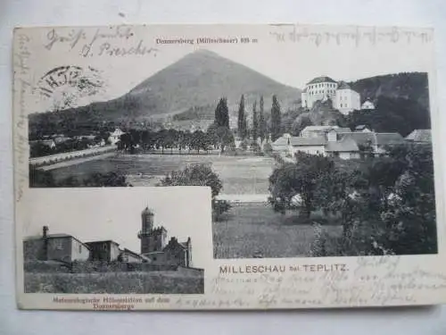 AK Milleschau bei Teplitz Donnersberg Meteorologische Höhenstation