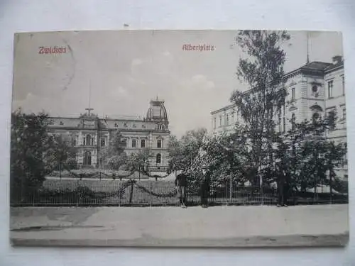 AK Zwickau Albertplatz