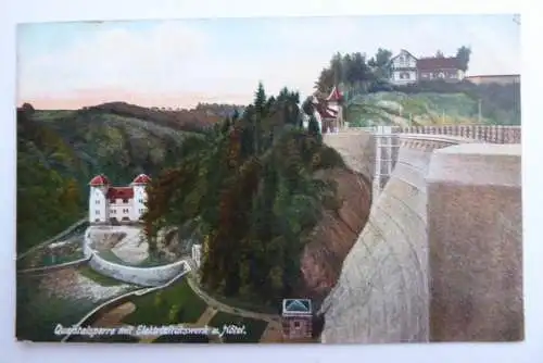 AK Marklissa Queistalsperre mit Elektrizitätswerk und Hotel