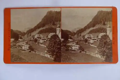 2 Stereophotographien um 1875 Bayern Ramsau Bad Kreuth
