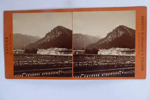 2 Stereophotographien um 1875 Bayern Ramsau Bad Kreuth