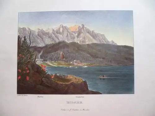 7 kolorierte Ansichten München Alpenvorland J. Lindauer München Faksimile