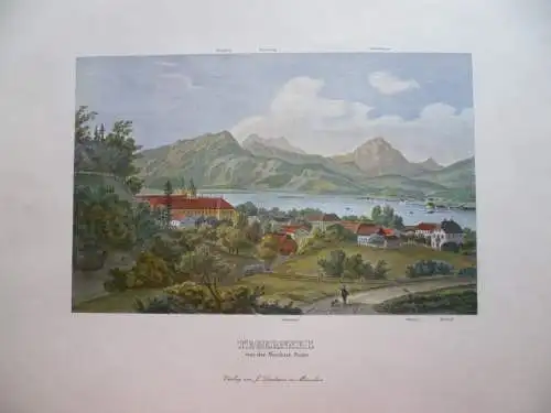 7 kolorierte Ansichten München Alpenvorland J. Lindauer München Faksimile