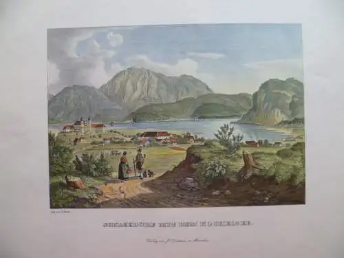 7 kolorierte Ansichten München Alpenvorland J. Lindauer München Faksimile