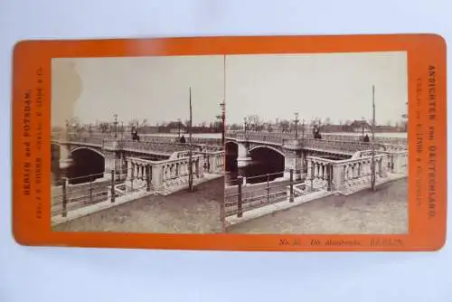 2 Stereophotographien um 1875 Berlin Zeughaus Alsenbrücke