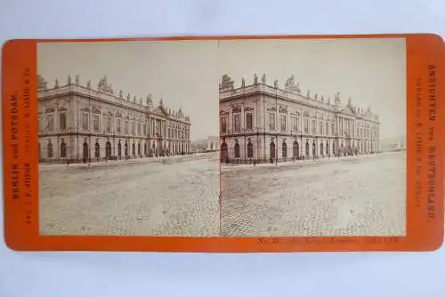 2 Stereophotographien um 1875 Berlin Zeughaus Alsenbrücke