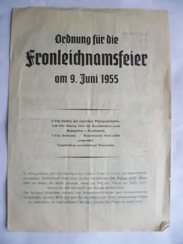 9 Gottesdienstordnungen Coswig Kath. Kirchgemeinde zum Hl. Kreuz 1954/55