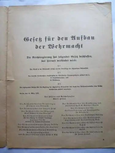 Ullstein-Dienst Das Wehrgesetz mit seinen Ausführungs-Bestimmungen 1935