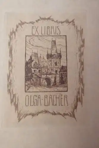 Richard Paulus Prag Exlibris für Olga Bacher ORadierung